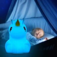 Large Size Kids Night Light, Tekemai Night Lights, Portable Silicone Bedside Lamp, Multicolor Light with Remote Control, Adjustable Brightness and Color, Kid Gift - Big Unicorn