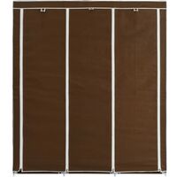 Wardrobe with Compartments and Rods Brown 150x45x175 cm Fabric15717-Serial number