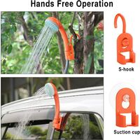Mobile Hand Shower, Outdoor / Indoor Portable Travel Shower USB Charging Handheld Rechargeable Shower Head Pumps for Swimming Pool Camping Travel Car Wash Orange