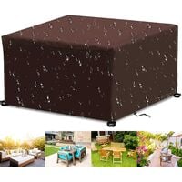 Outdoor Furniture Cover, 210D Waterproof Outdoor Garden Furniture Cover Oxford Fabric, Anti-UV Protection Cover, Wind Resistance, Rectangular for Table Furniture ， Brown