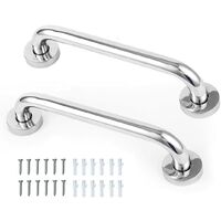 Set of 2 non-slip handles, made of stainless steel, for bathroom, bathtub, shower, suitable for the elderly and children, 30 cm