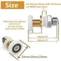 Shower Door Roller, Sliding Door Rollers Shower Enclosure Door Pulleys Replacement Wheel for Roller with 27mm Wheels Diameter (8 Pieces