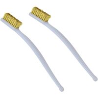 2PCS Brass Wire Brushes, Mini Cleaning Brush for Removing Rust Stains and Fungal 3D Printer Welding Dust Metal Brush, White