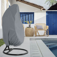 Garden Hanging Chair Cover Rattan Wicker Waterproof Hanging Chair Cover Egg Protective Cover Water and dust resistant chair - 190 X115cm (Gray)
