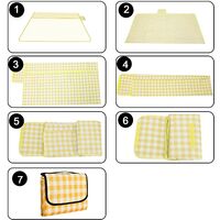 Picnic Blanket Beach Blanket Picnic Mat Waterproof Anti-Sand Camping Blanket for Family Friends Beach Camping Travel Use (150 * 200, Yellow)