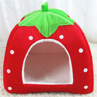 BETTE Small Pet Winter House, Multifunctional Strawberry Warm Nest Bed, Non-slip Sleeping Bag for Hamster Guinea Pig Hedgehog Squirrel Hedgehog Red