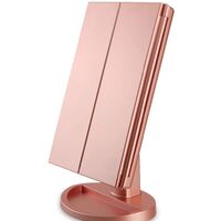BETTE Lighted Makeup Mirror, 10 Magnification with 22 LED Touch Screen and USB Charging, 180 Degree Adjustable Holder for Countertop Cosmetic Makeup Mirror (Rose Gold)