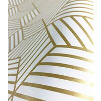 BETTE Vinyl wallpaper roll Hexagon patterns and gold stripes 45 x 600 cm