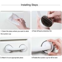 BETT Grab Bar Bath Door Handle Strong Suction Cup Non-slip Safety Waterproof And Reusable Removable with Suction Cup Help Handle for Bathroom, Shower, Cabin