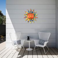 BETTE Metal Sun Wall Art Decor Colorful Metal Sun Face For Living Room Bedroom Home Office Bar Shop Patio Garden Decoration