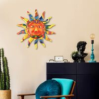 BETTE Metal Sun Wall Art Decor Colorful Metal Sun Face For Living Room Bedroom Home Office Bar Shop Patio Garden Decoration