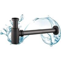 BETTE Siphon for washbasin - Siphon drain pipe with cylinder shape - Easy installation - Made with matt black lacquered zinc - Universal drain pipe