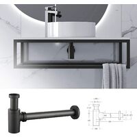 BETTE Siphon for washbasin - Siphon drain pipe with cylinder shape - Easy installation - Made with matt black lacquered zinc - Universal drain pipe