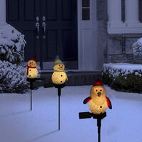 Solar Snowman LED Light, Landscape Garden Lighting, Snowman Path Lighting, Support 6-8 Hours Lighting, (Red)