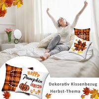 Autumn Cushion Covers, Set of 4 Autumn Cotton and Linen Decorative Pillow Case, Maple Leaf Fall Pillowcases for Office Bedroom Sofa Car 45 x 45 cm