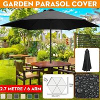 Betterlife Garden Parasol Replacement Fabric, Canopy Umbrella Cover 2.7m, Cover for Patio Parasol, Market Table Parasol, Replacement Canopy, 8 Arms-Green||2.7m/8 Arms