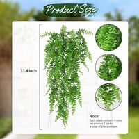 2 Pieces Artificial Plant Boston Fern Plants, Fake Falling Artificial Plant Wall, Home and Outdoor Wedding Decor Betterlife