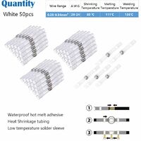Betterlife Welded and Sealed Wire Joints, 50 Waterproof Heat Shrink Butt Joints, Wire Terminals, Marine Insulated Butt Joints (Transparent White)