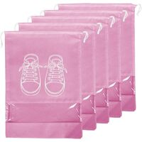 Betterlife 10 Pieces Travel Shoe Bags, Waterproof Dustproof Shoe Organizer, Shoe Cover Portable Shoe Bags with Drawstring, Pink
