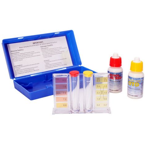 Kit test analisi valore valori ph e cloro a gocce per acqua piscina piscine