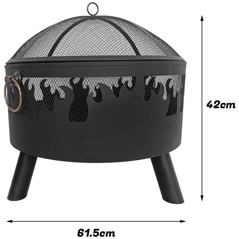 Grille de Barbecue Ronde en Métal - Diam. 61.5cm