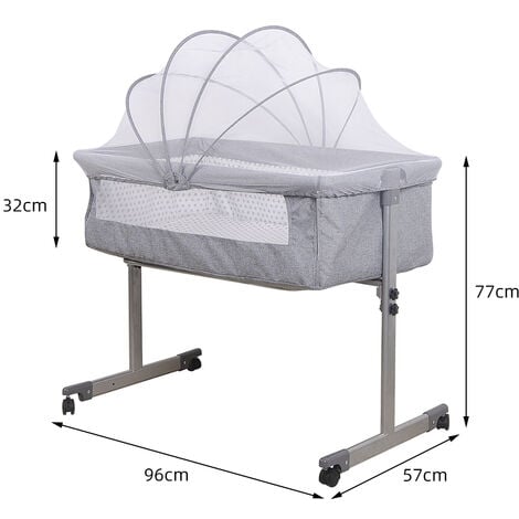 Lit bébé cododo avec Matelas,Fenêtre en Filet,Simple à Installer