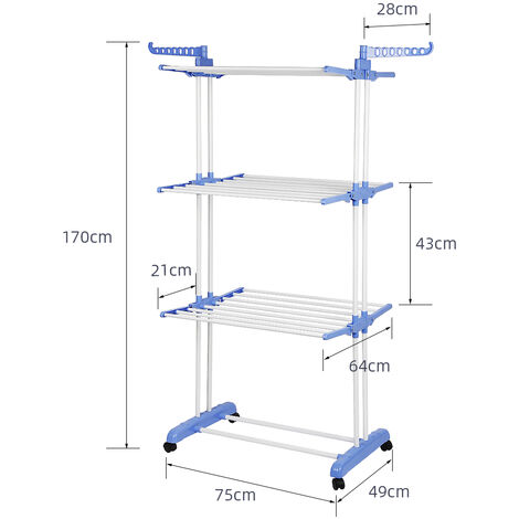 Étendoir à Linge Pliable sur Roulettes