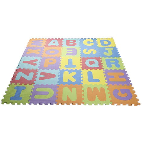Puzzle Tapis Mousse bébé,36 pièces,Alphabets & Chiffres