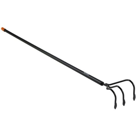 Fiskars 135714 - Coltivatore manuale nero in alluminio e acciaio per giardinaggio