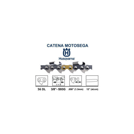Catena motosega Husqvarna - H38 - passo 3/8" mini - spess 1,1 mm  Maglie: 45