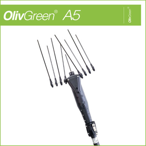 Minelli OlivGreen A5 - Abbacchiatore scuotiolive elettrico 12V con asta telescopica e cavo 14 m - produzione 85/105 kg/h