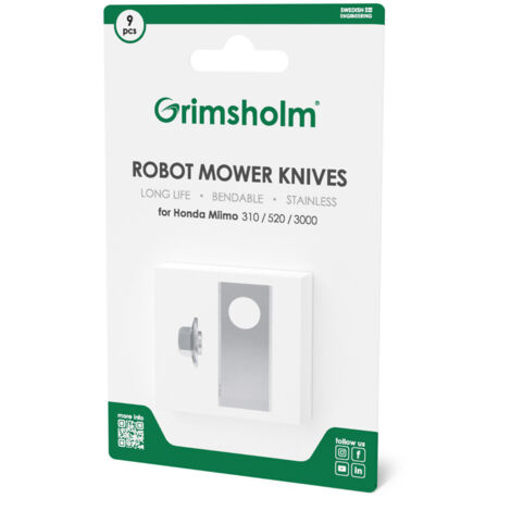Grimsholm - Lame Ricambio per Robot Rasaerba Honda Miimo Acciaio Inox - Set 9 Pezzi