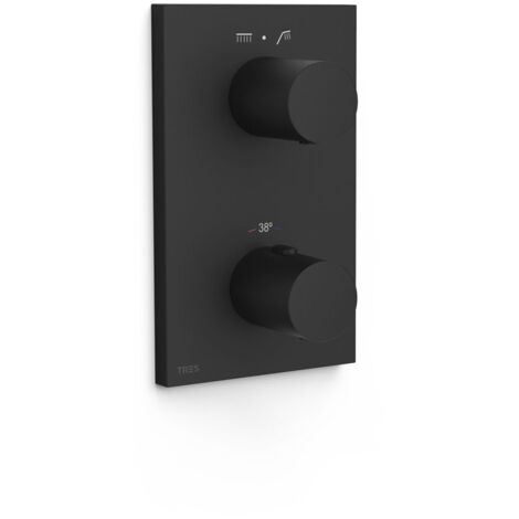 TRES 21625001NM THERM-BOX Pieza Vista para Caja Empotrada de 2 Vías Color Negro Mate - ref: 21625001NM (1/2)