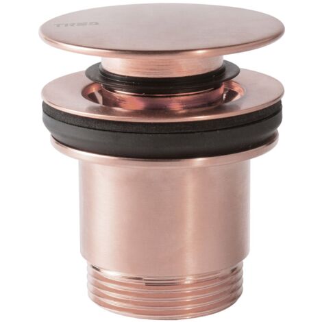 TRES 24284010OPM COMPLGRIFERIA Válvula Desagüe Click-Clack Simple-Rapid Para Lavabo Con Opción Siempre Abierta Oro Rosa Mate - ref: 24284010OPM (1/2)
