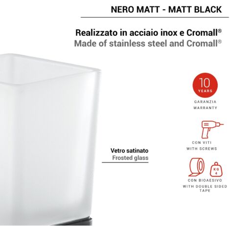 GEDY TO101400100 TONGA Portacepillos Negro Mate - ref: TO101400100 (1/2)