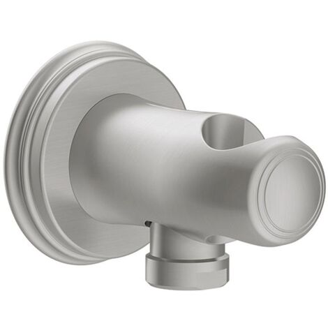 TRES 24218201AC TRES CLASIC Soporte Fijo con Toma De Agua para Ducha De Mano y Flexo Color Acero - ref: 24218201AC (1/2)