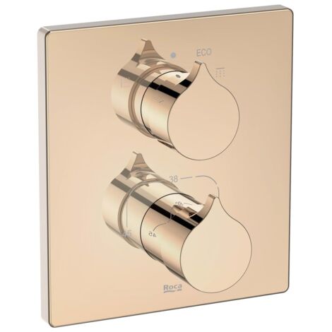 ROCA A5A0C3ARG0 INSIGNIA Grifo Termostático Empotrable para Baño-Ducha con Desviador-Regulador de Caudal Oro Rosa - ref: A5A0C3ARG0 (1/2)