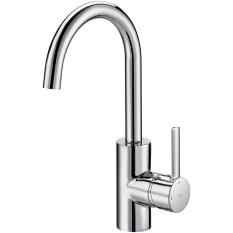 ROCA A5A4060C00 TARGA Grifo Monomando Lavabo Alto Maneta Lateral con Desagüe Automático Cromo - ref: A5A4060C00 (1/2)