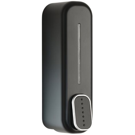 GEDY  MULLET DISTRIBUTEUR DE SAVON ET GEL DÉSINFECTANT 350 ML, COULEUR NOIRE, DIMENSIONS 22 X 6,3 X 9 CM ET POIDS 0,205 KG (1/2)