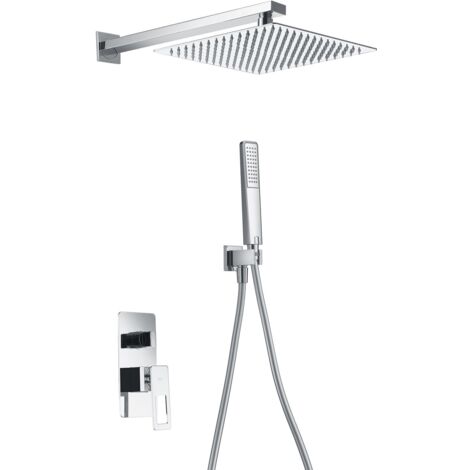 Imex – Colonne de douche hydromassante avec mitigeur – Pommeau standard – Acier et laiton – Finition chromée – Dimensions 30x44x14 cm