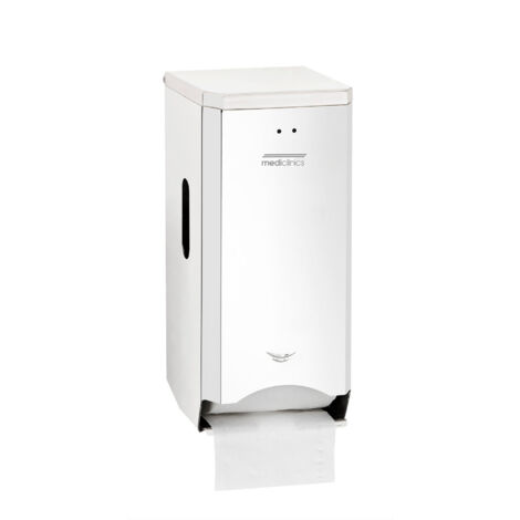 MEDICLINICS PR2784C Dispensador de Papel Higiénico de Doble Rollo para Montar en Pared Acabado Brillo en Acero Inox - ref: PR2784C