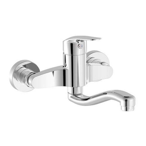 Mitigeur évier mural Bec 200 mm Chromé - TRES 21632030 (1/2)