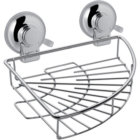 Gedy Hot Porte-objets de douche angulaire à ventouse en fil chromé 19x19x10 cm (1/5)