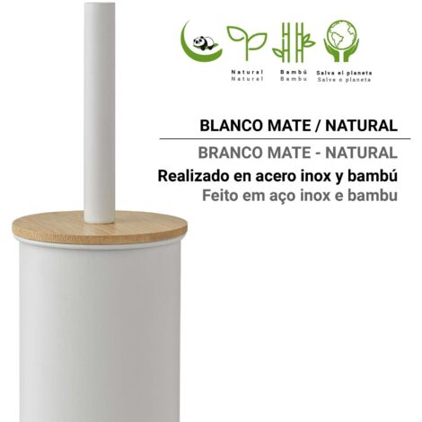 Porte-brosse De Toilette SHARON - Blanc Mat - 9x38,4x9 Cm - Résine Thermoplastique - Fabriqué En Italie - 4