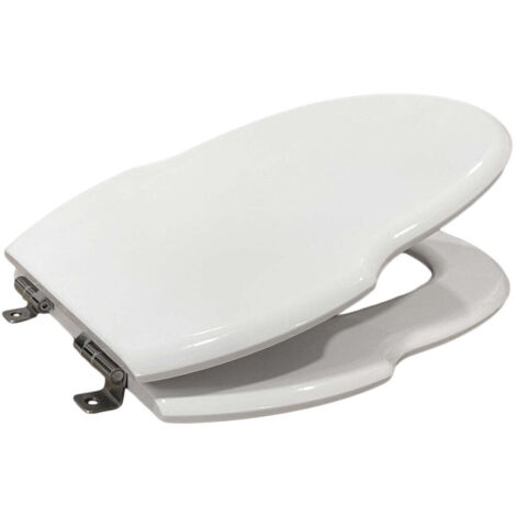 Tapa abattant WC blanc GRTM3I10C1 – MDF haute densité – Fixation acier inoxydable – Rechange original Sanitana - S80006832900000