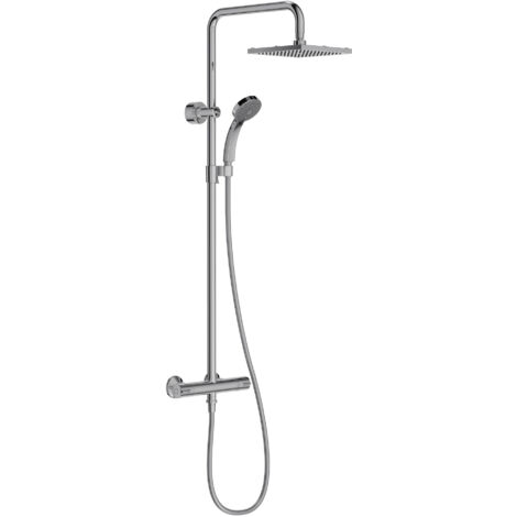 Jacob Delafon – Colonne de douche mécanique E5523SPSC – Pomme carrée 200x200 mm – Thermostatique avec 4 jets – Économie d'eau 7,8 l/min (1/2)