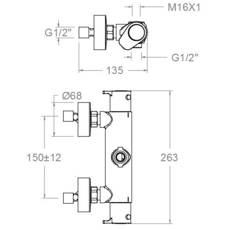 RAMONSOLER 361202SNM ALEXIA Cuerpo Termostático Gran Ducha Sin Equipo ...
