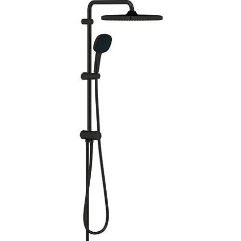 Grohe – Colonne de douche sans robinetterie – Finition noir mat – Pomme de douche 250mm – Douchette 110mm – Flexible 1250mm/1500mm