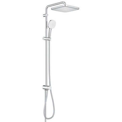 Grohe – Colonne de douche sans robinetterie Tempesta 250 Cube – Inverseur automatique et manuel – Douche murale avec jets Rain et Massage