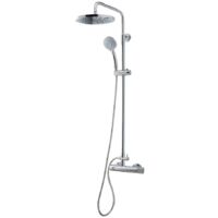 PRESTO 88950100 Columna Ducha Mezcladora Karim Due Rociador 200 mm y Flexo Inox - ref: 88950100